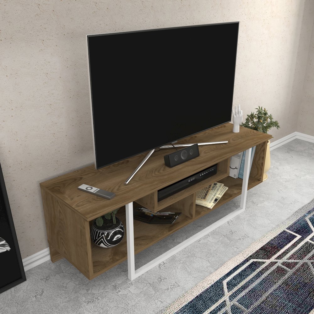 Asal 47" Tv Stand - Oud Oak White. Picture 5