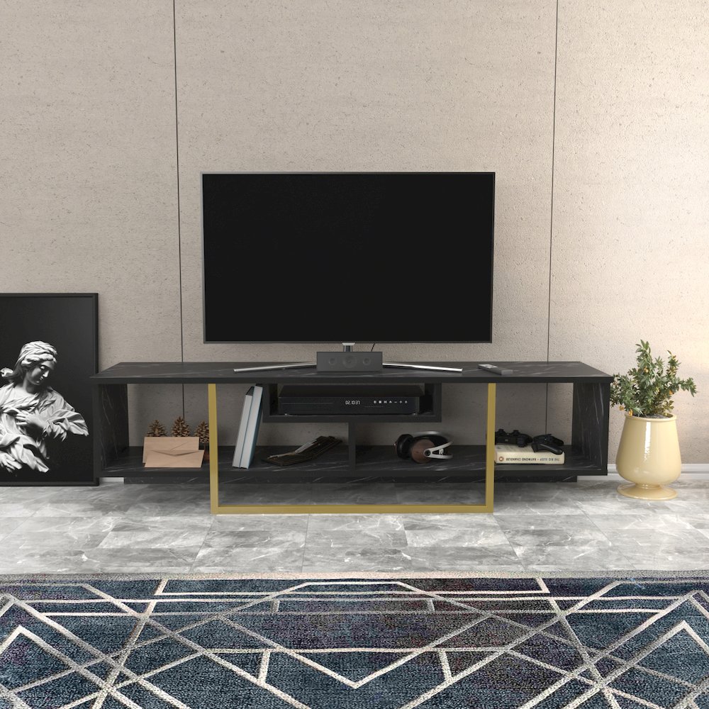 Asal 59" Tv Stand - Bendire Gold. Picture 3