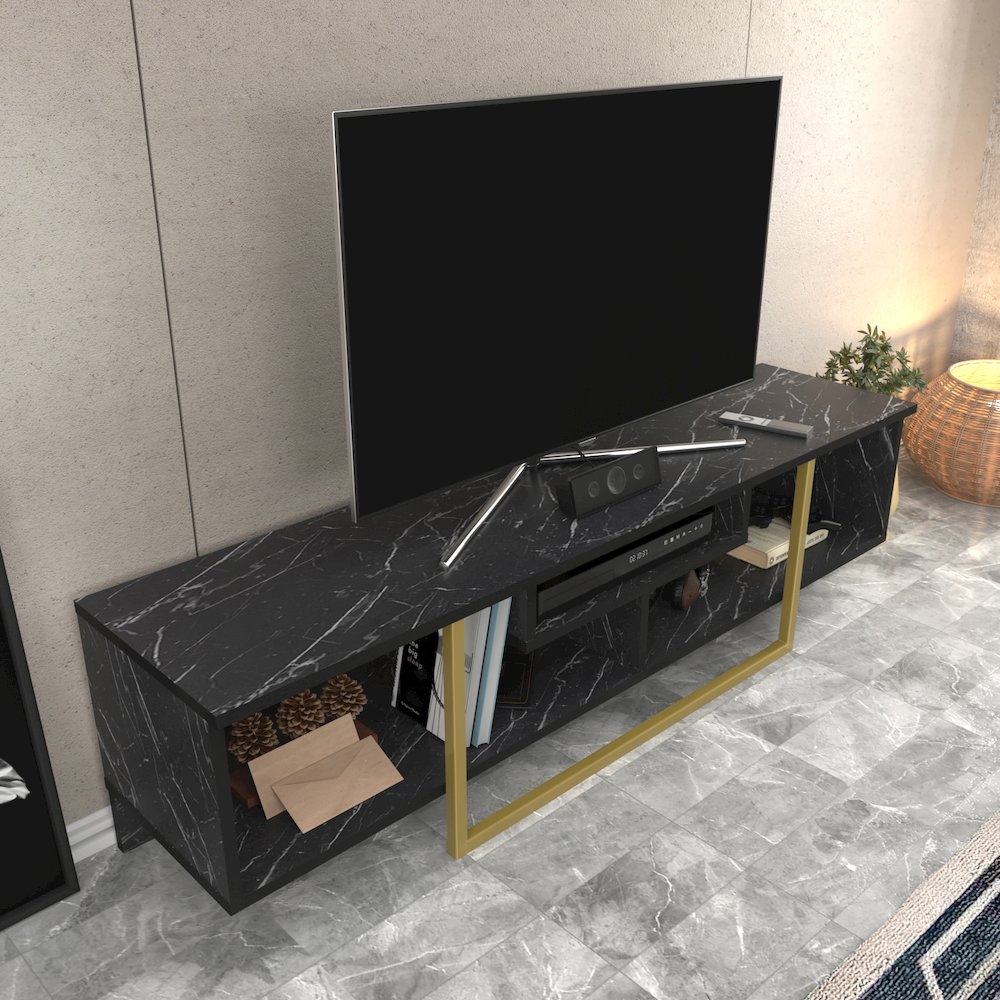 Asal 59" Tv Stand - Bendire Gold. Picture 5