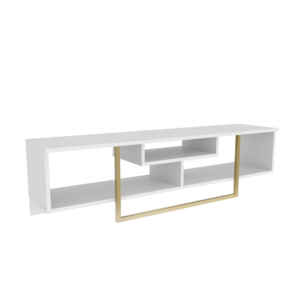 Asal 59" Tv Stand - White Gold. Picture 1