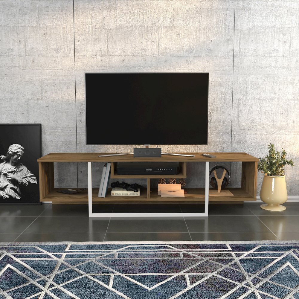 Asal 59" Tv Stand - Oud Oak White. Picture 3