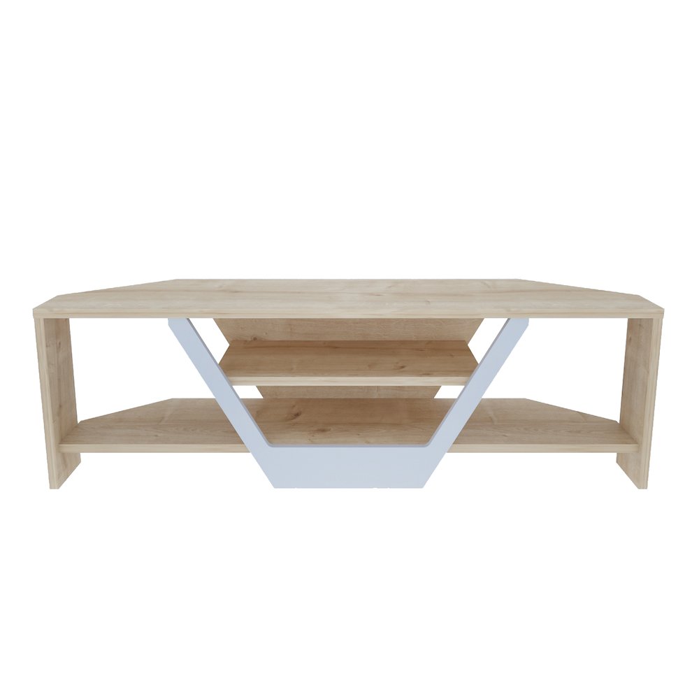 Sares Tv Stand - Sapphire Oak White. Picture 2