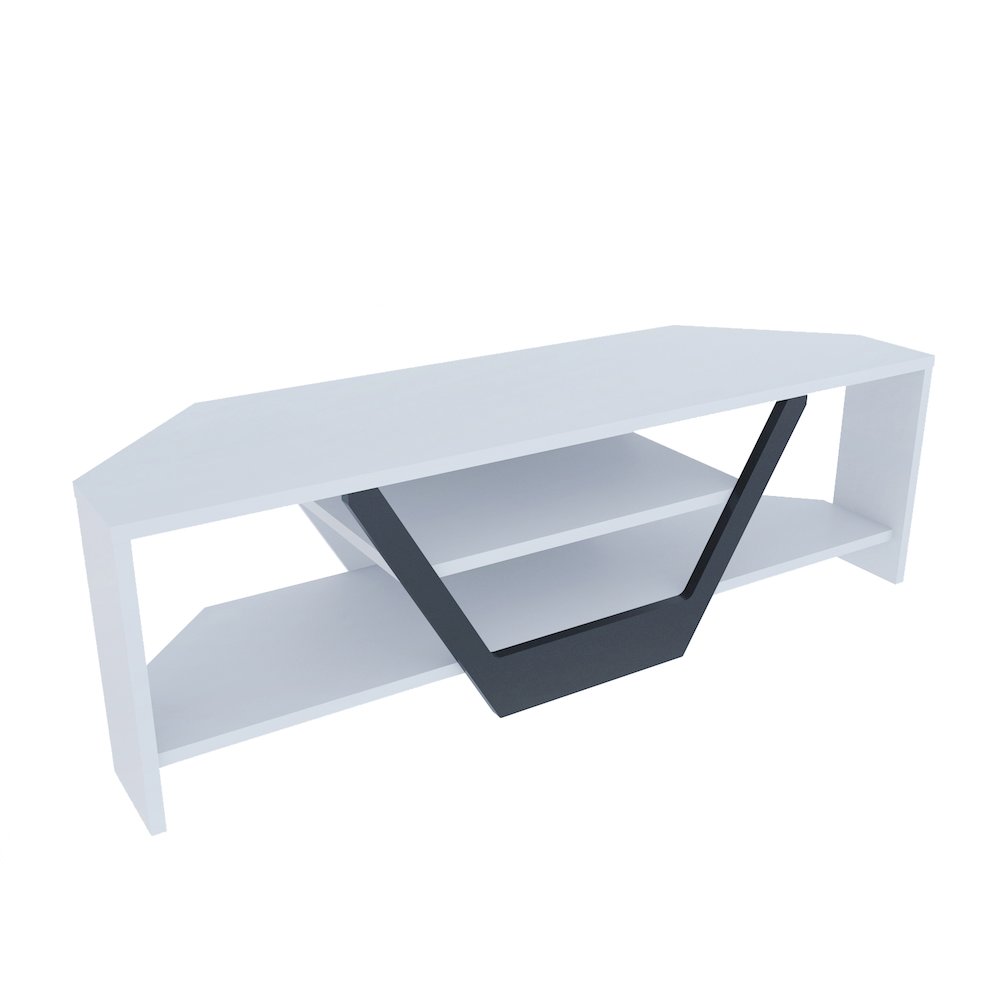 Sares Tv Stand - White Black. Picture 1