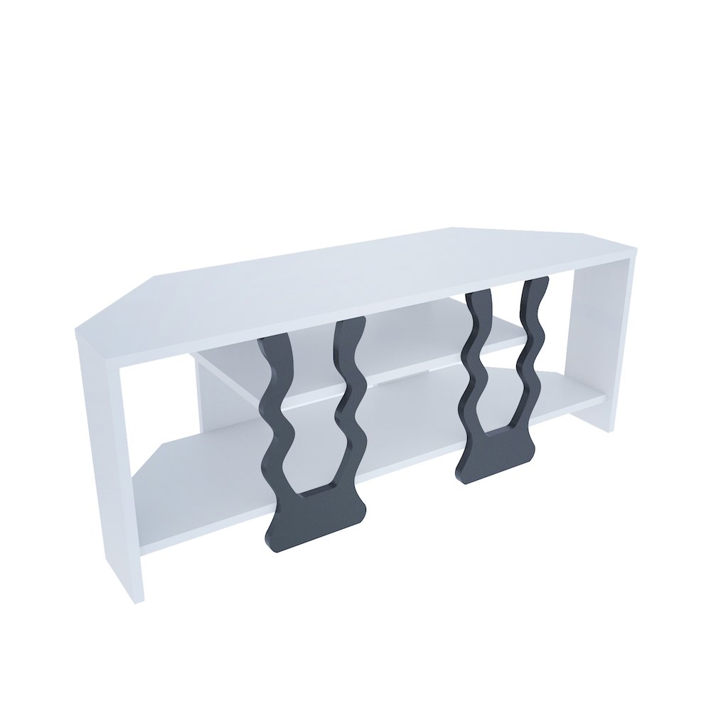 Firal Tv Stand - White Black. Picture 1