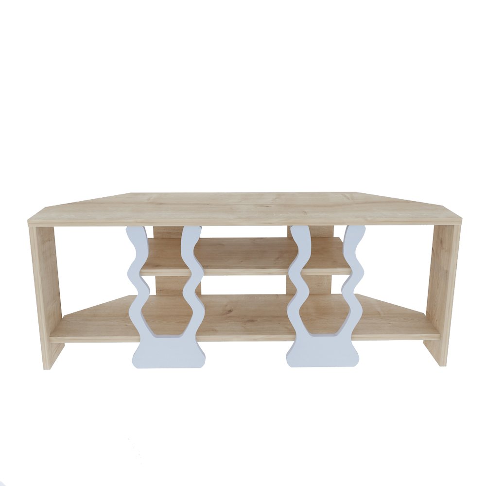 Firal Tv Stand - Sapphire Oak White. Picture 2
