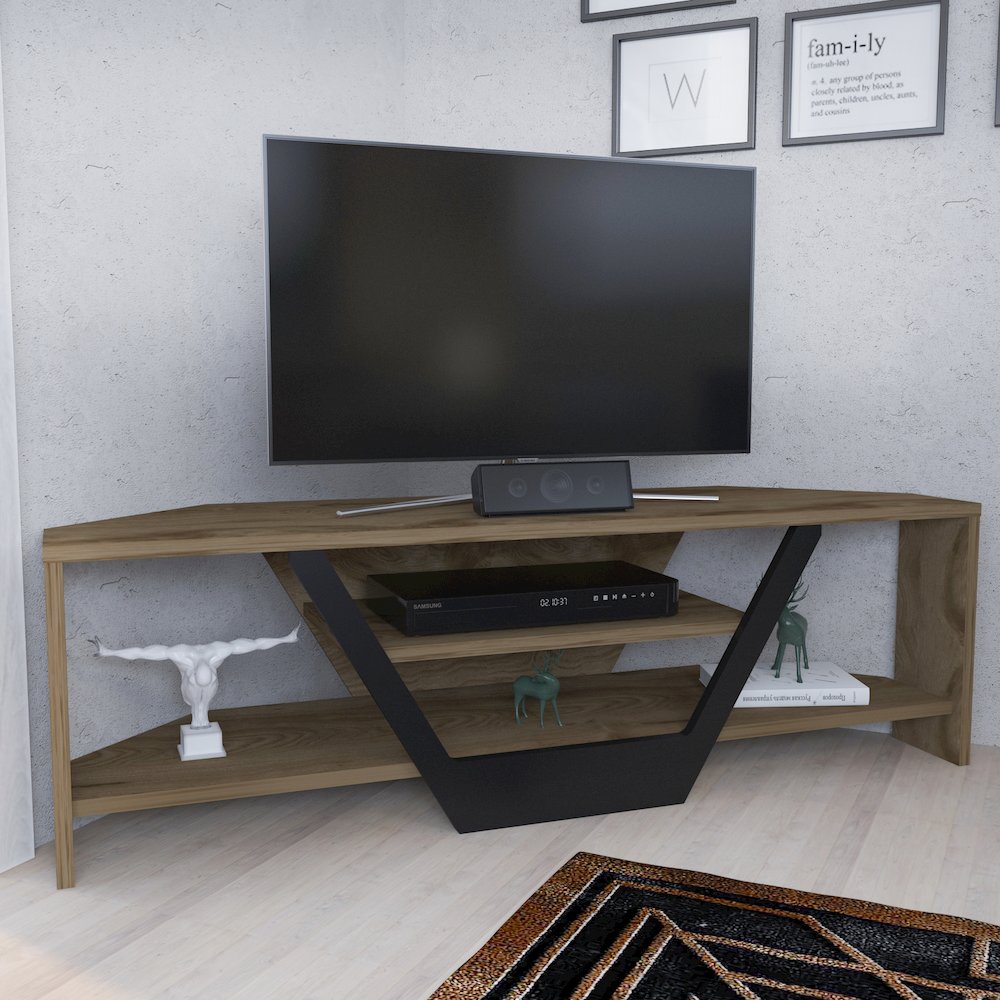 Sares Tv Stand - Oud Oak Black. Picture 3