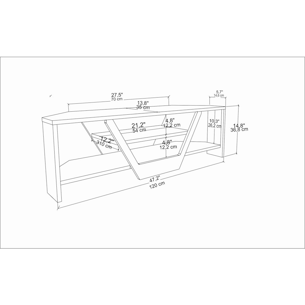 Sares Tv Stand - Oud Oak Black. Picture 6