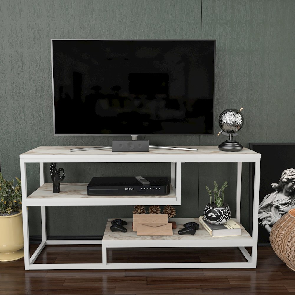 Lorin Tv Stand - Ephesus White. Picture 3