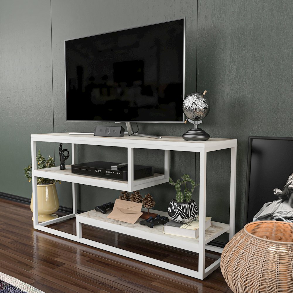 Lorin Tv Stand - Ephesus White. Picture 4