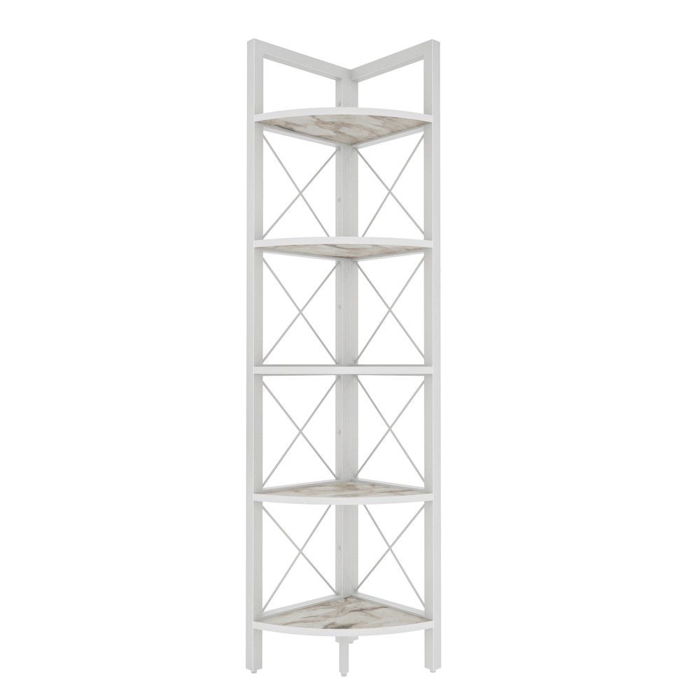 Remo Corner Bookshelf - Ephesus White. Picture 1