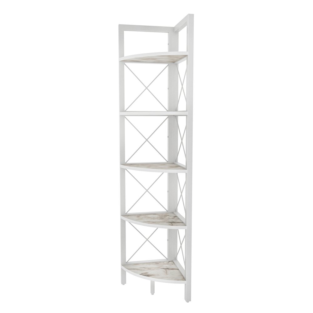 Remo Corner Bookshelf - Ephesus White. Picture 2