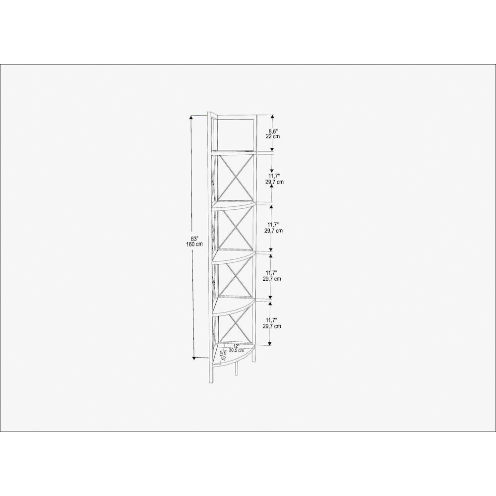 Remo Corner Bookshelf - Ephesus White. Picture 5