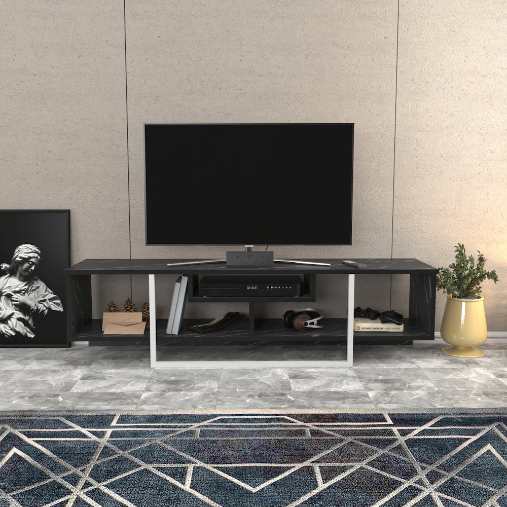 Asal 59" Tv Stand - Bendire White. Picture 3