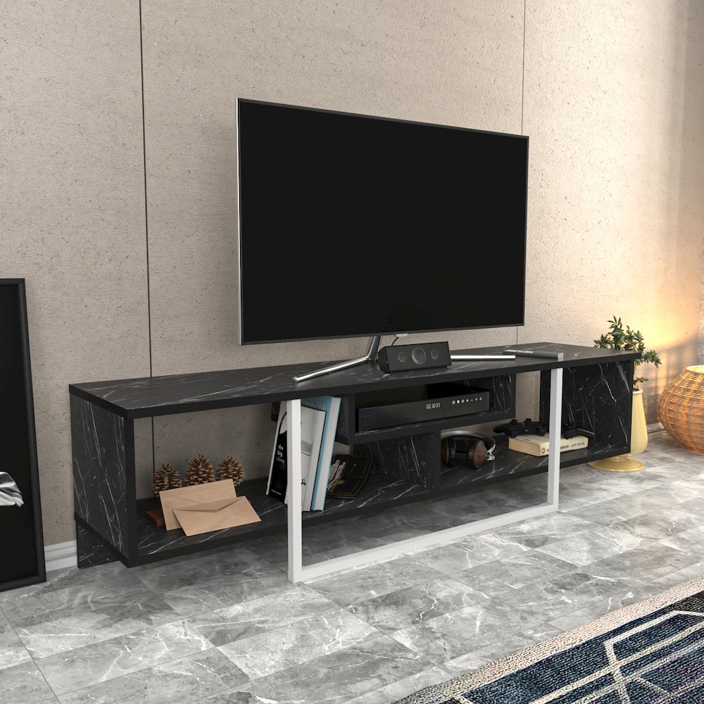 Asal 59" Tv Stand - Bendire White. Picture 4