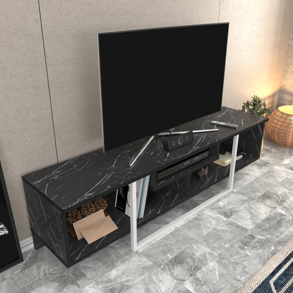 Asal 59" Tv Stand - Bendire White. Picture 5