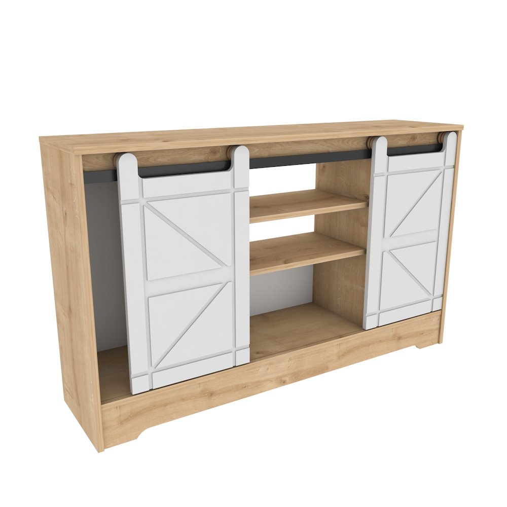 Ahris Tv Stand - Sapphire Oak White. Picture 1