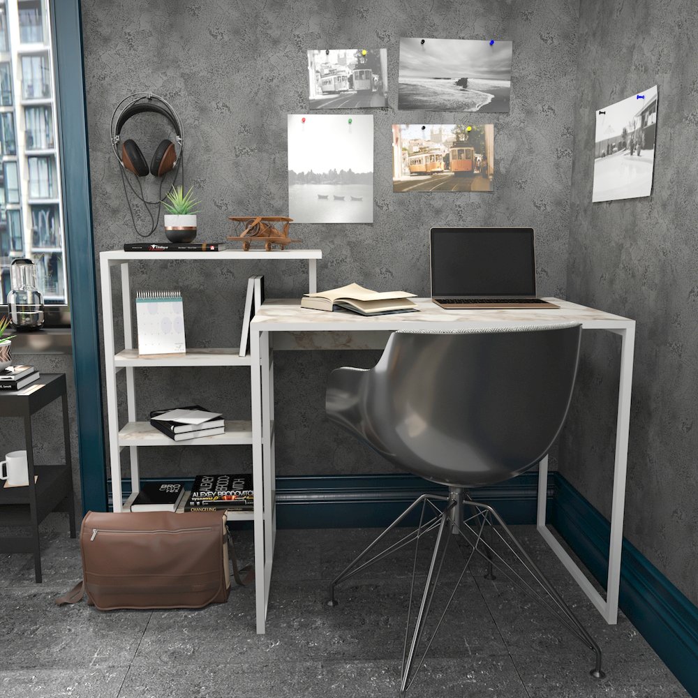 Rino Computer Desk - Ephesus White. Picture 3