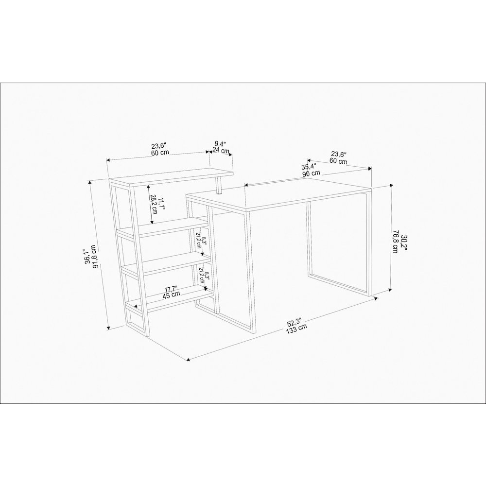 Rino Computer Desk - Ephesus White. Picture 5
