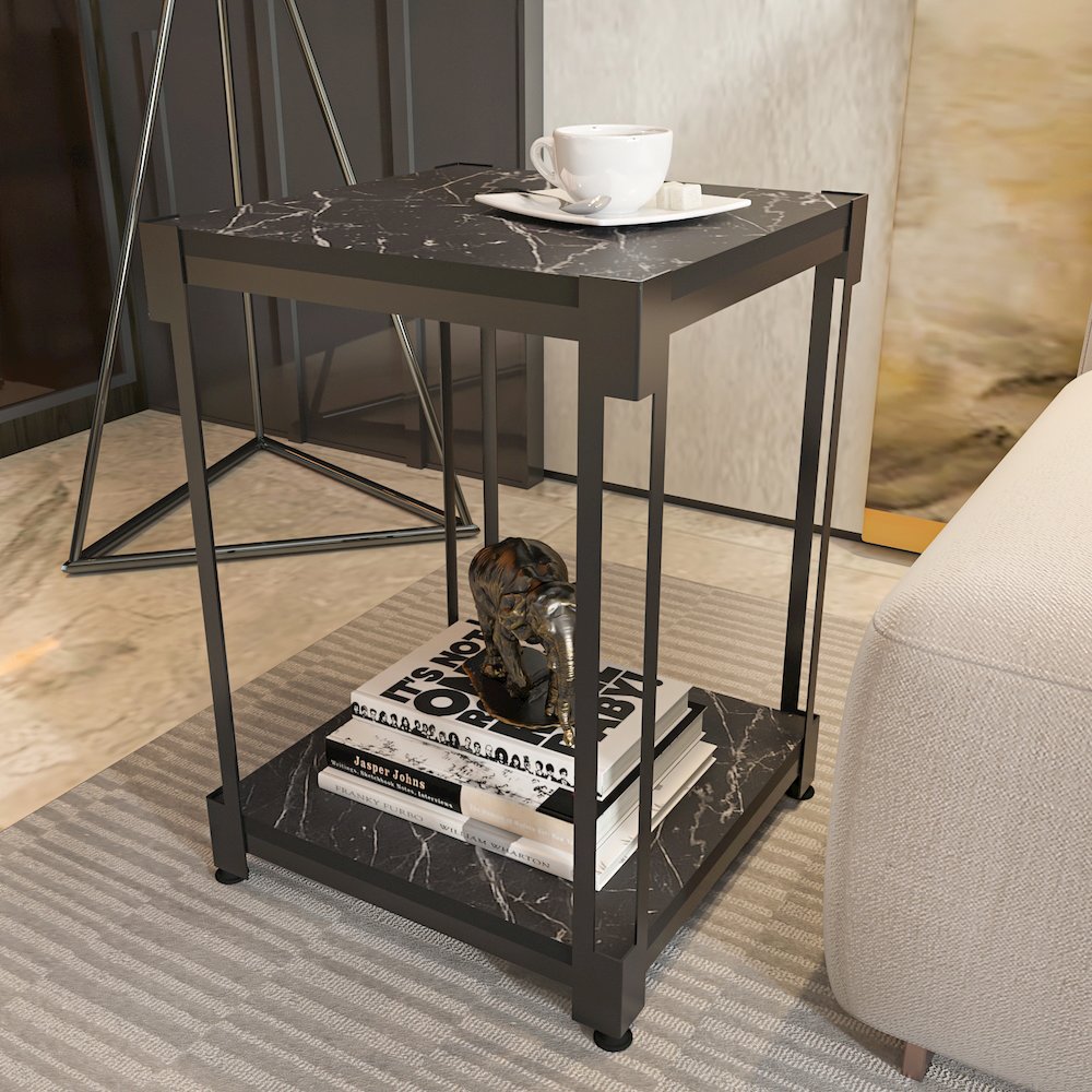 Zenas Side End Table - Bendire Black. Picture 3