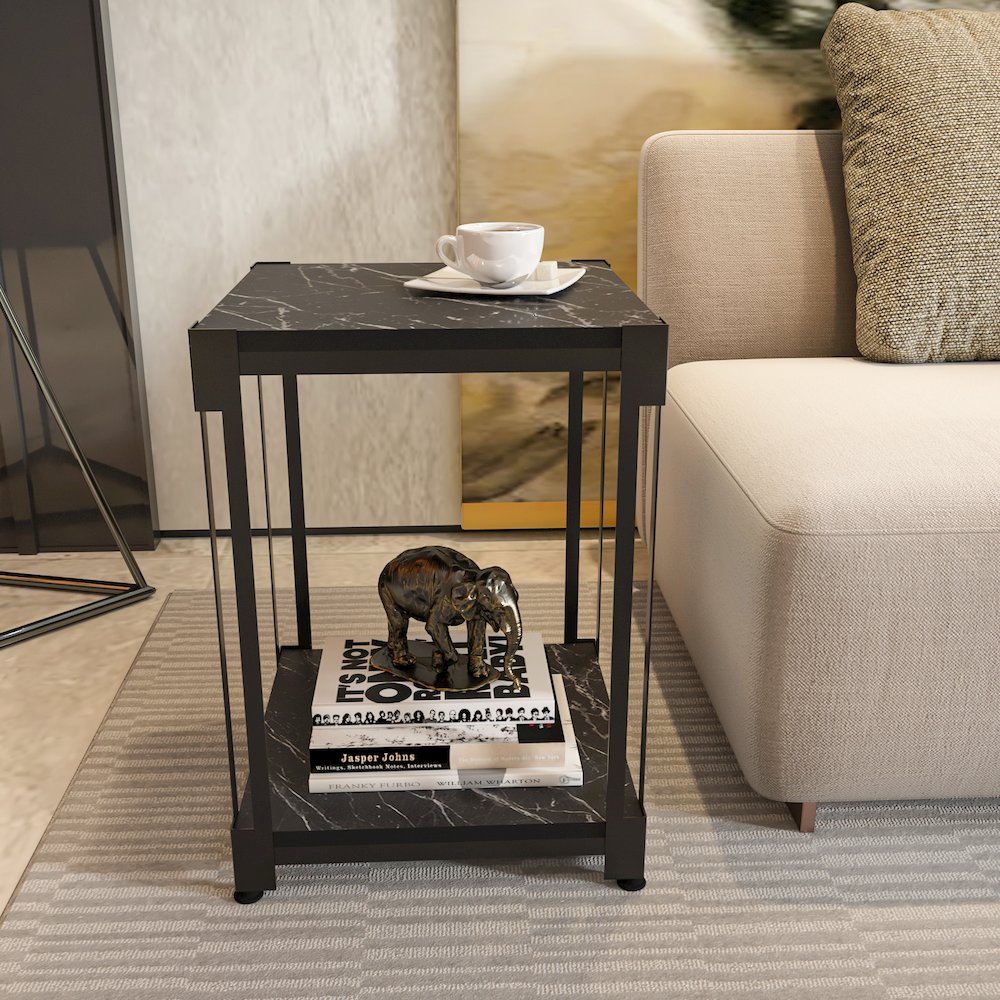 Zenas Side End Table - Bendire Black. Picture 4