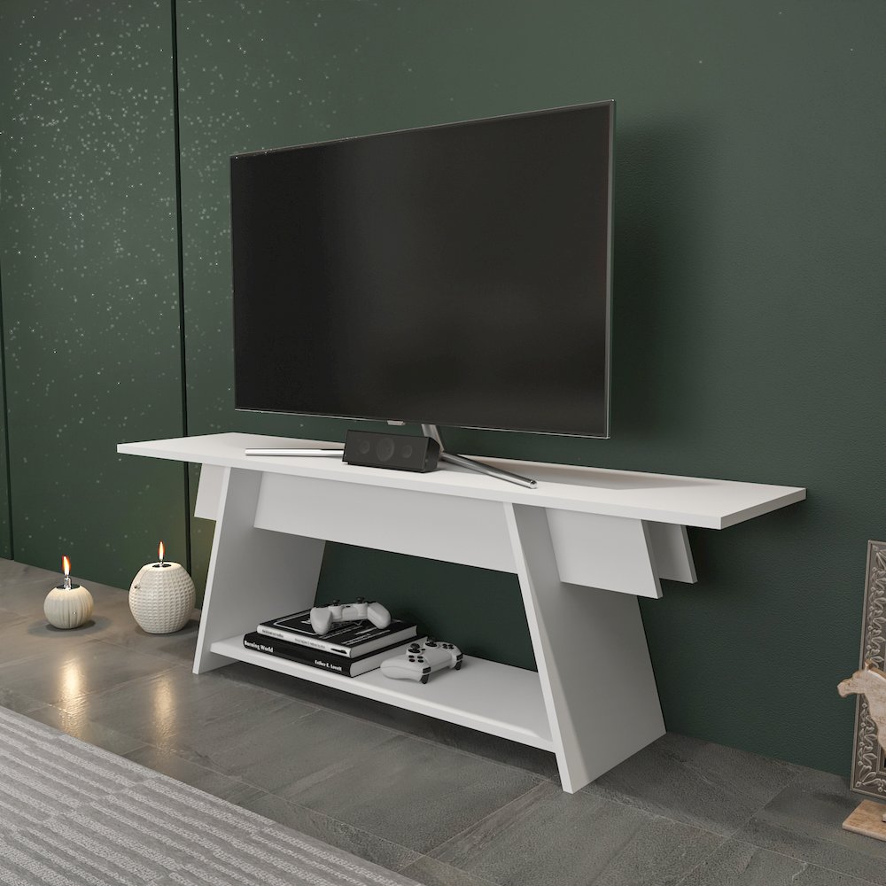 Lanca 59" Tv Stand White. Picture 3