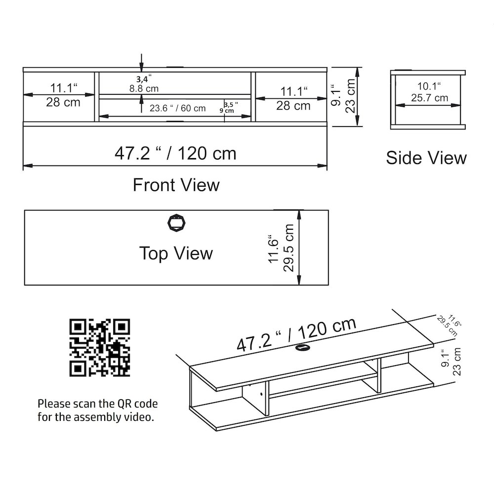 Pivot Floating Tv Stand - Ephesus. Picture 4