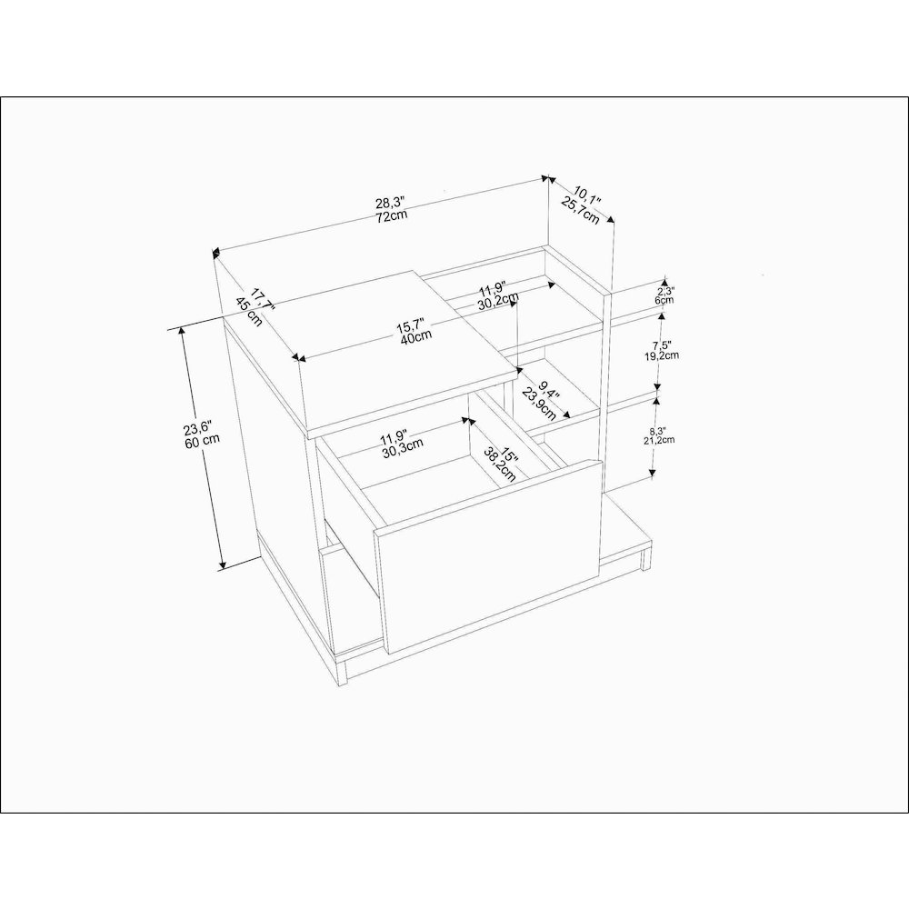 Rena Nightstand White Walnut. Picture 7