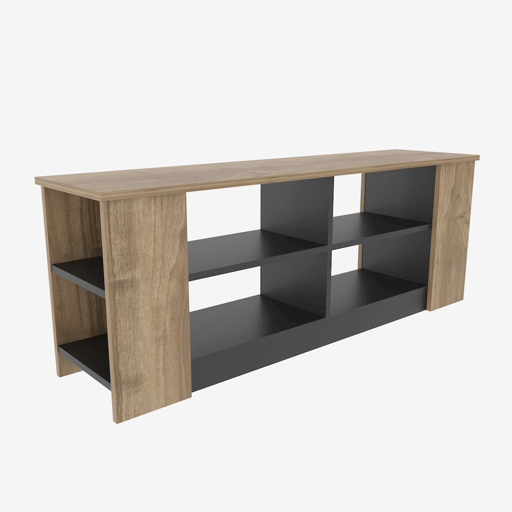 Space Tv Stand Walnut Black. Picture 1