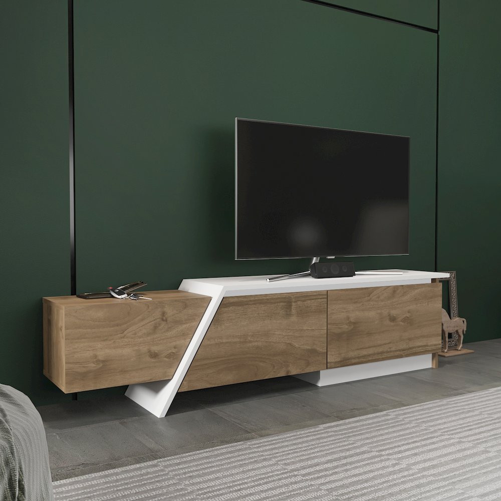 Zonas Tv Stand Walnut White. Picture 3