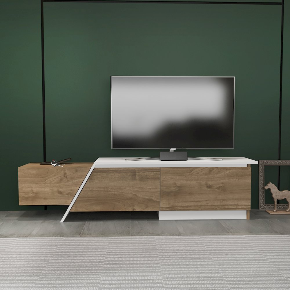 Zonas Tv Stand Walnut White. Picture 4