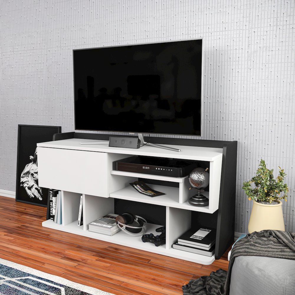 Raca Tv Stand - White Black. Picture 3