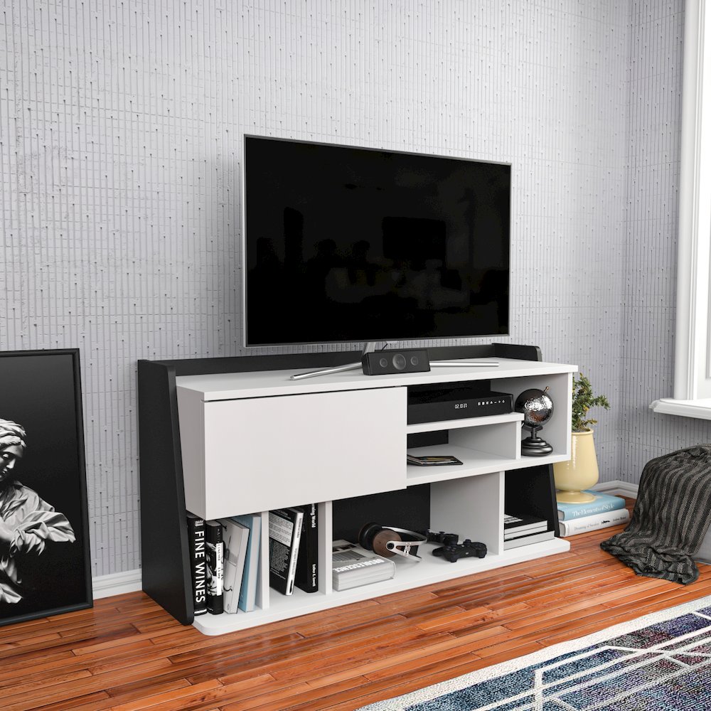 Raca Tv Stand - White Black. Picture 5