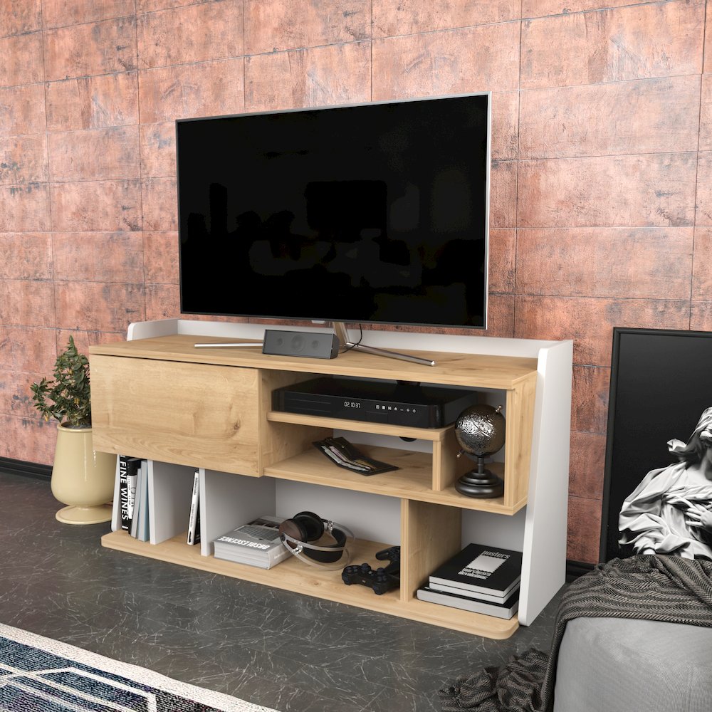 Raca Tv Stand Sapphire Oak White. Picture 3