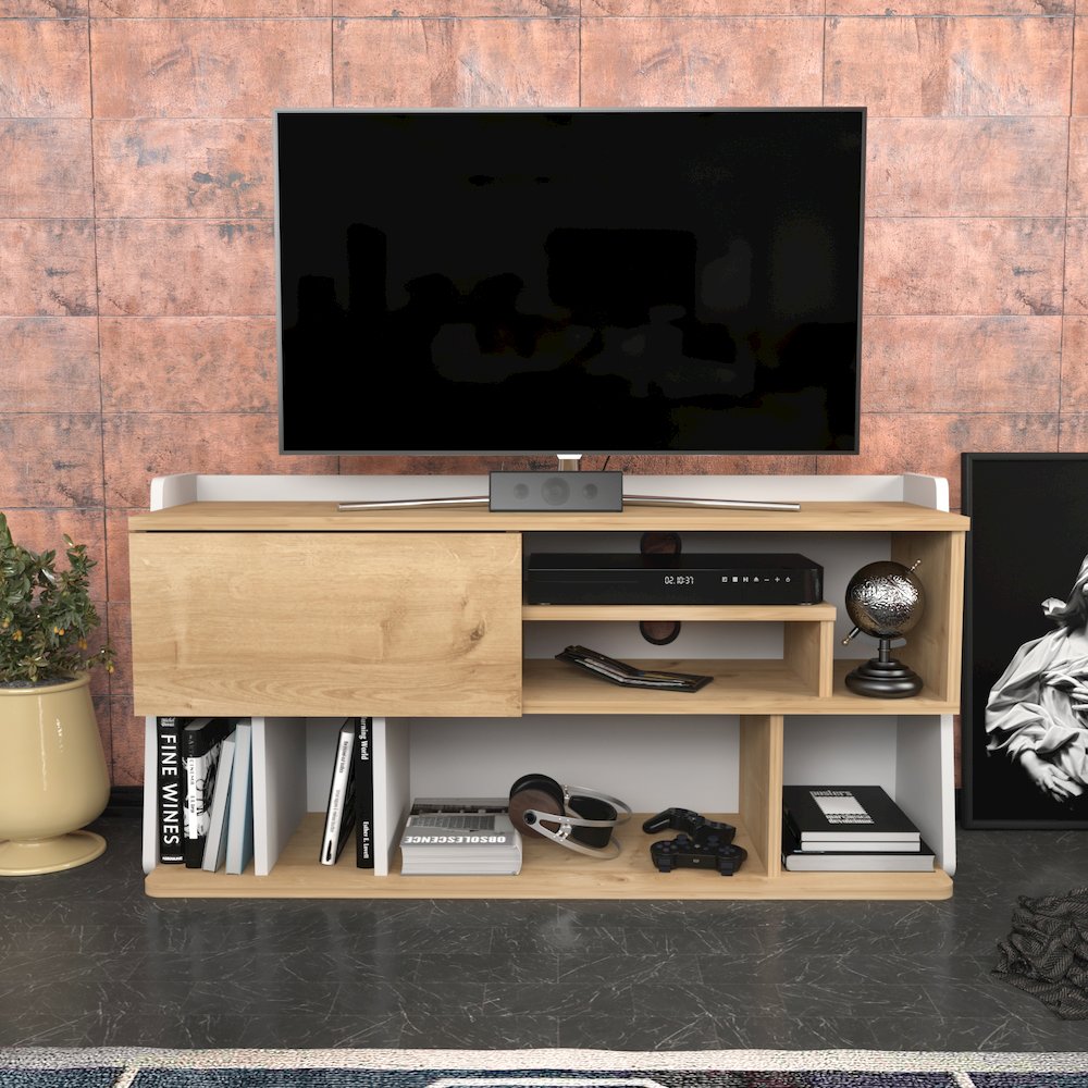 Raca Tv Stand Sapphire Oak White. Picture 4