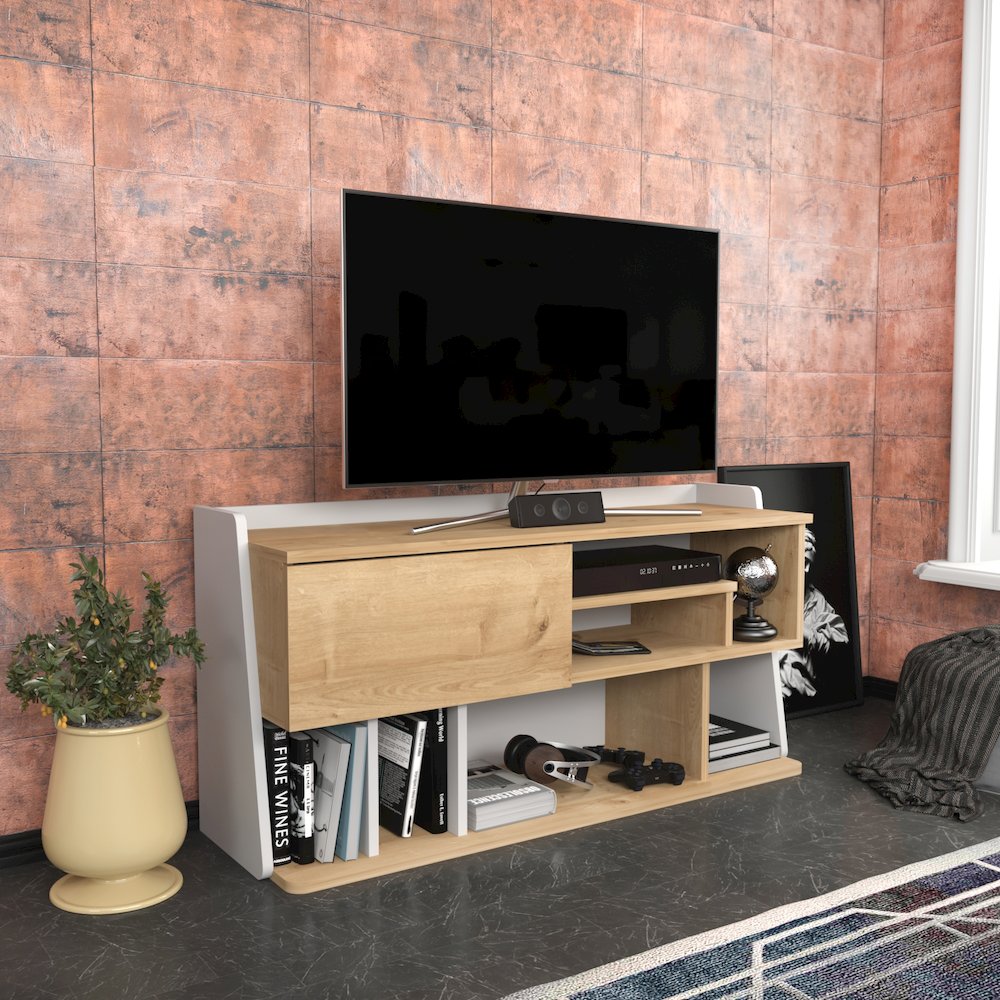 Raca Tv Stand Sapphire Oak White. Picture 5