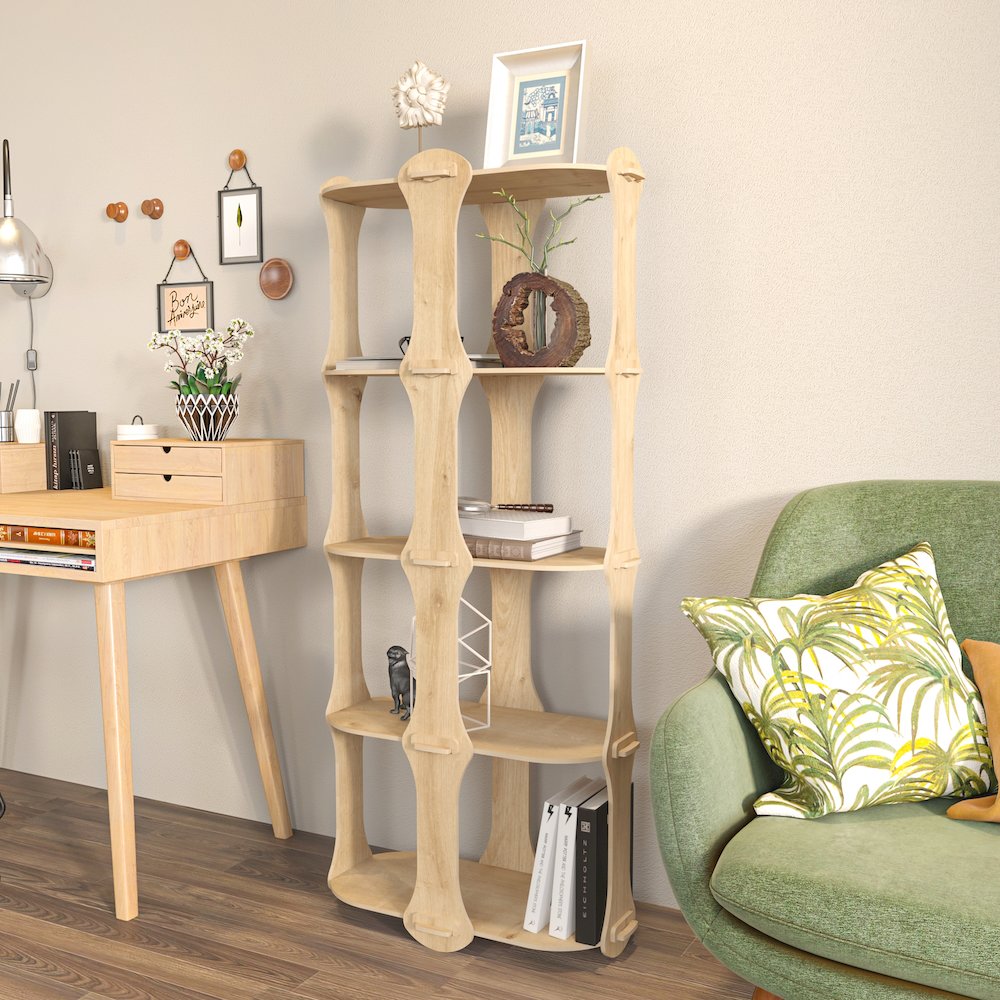 Ayzi Bookshelf Sapphire Oak. Picture 5