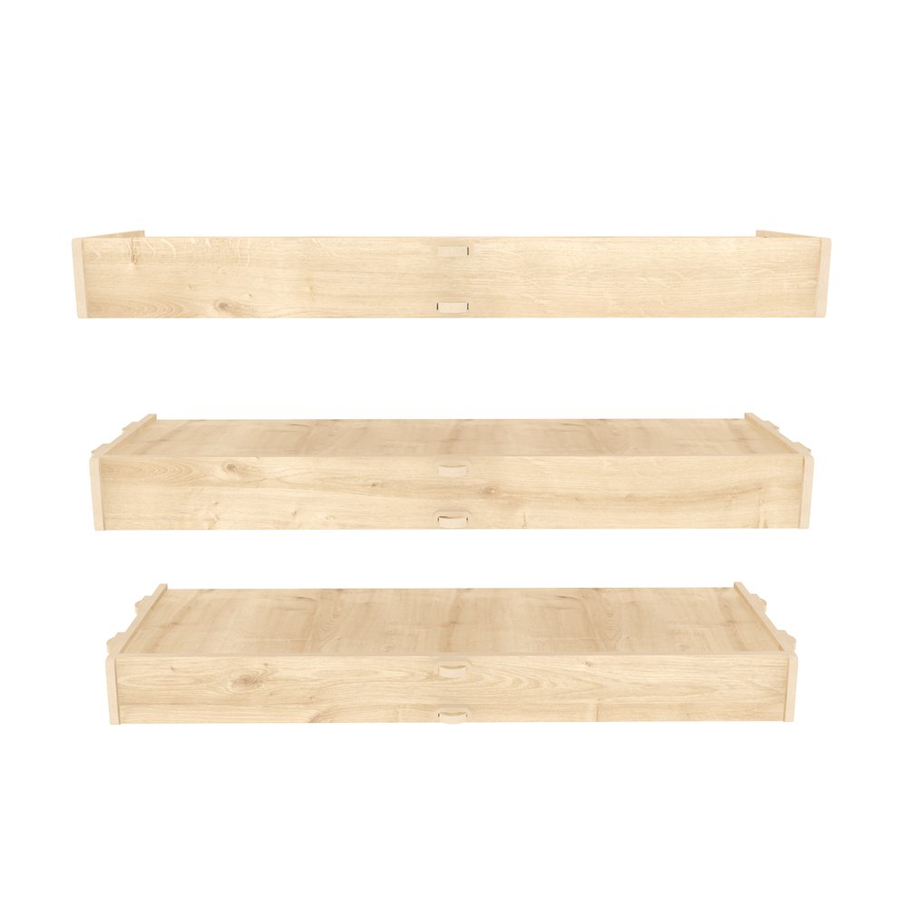 Hiko 3 Piece Wall Shelf Sapphire Oak. Picture 1
