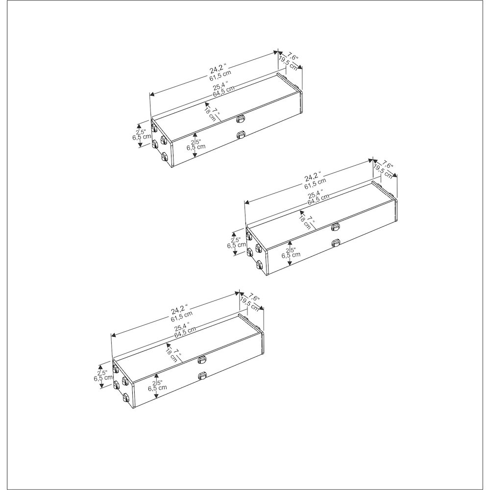 Hiko 3 Piece Wall Shelf Sapphire Oak. Picture 7