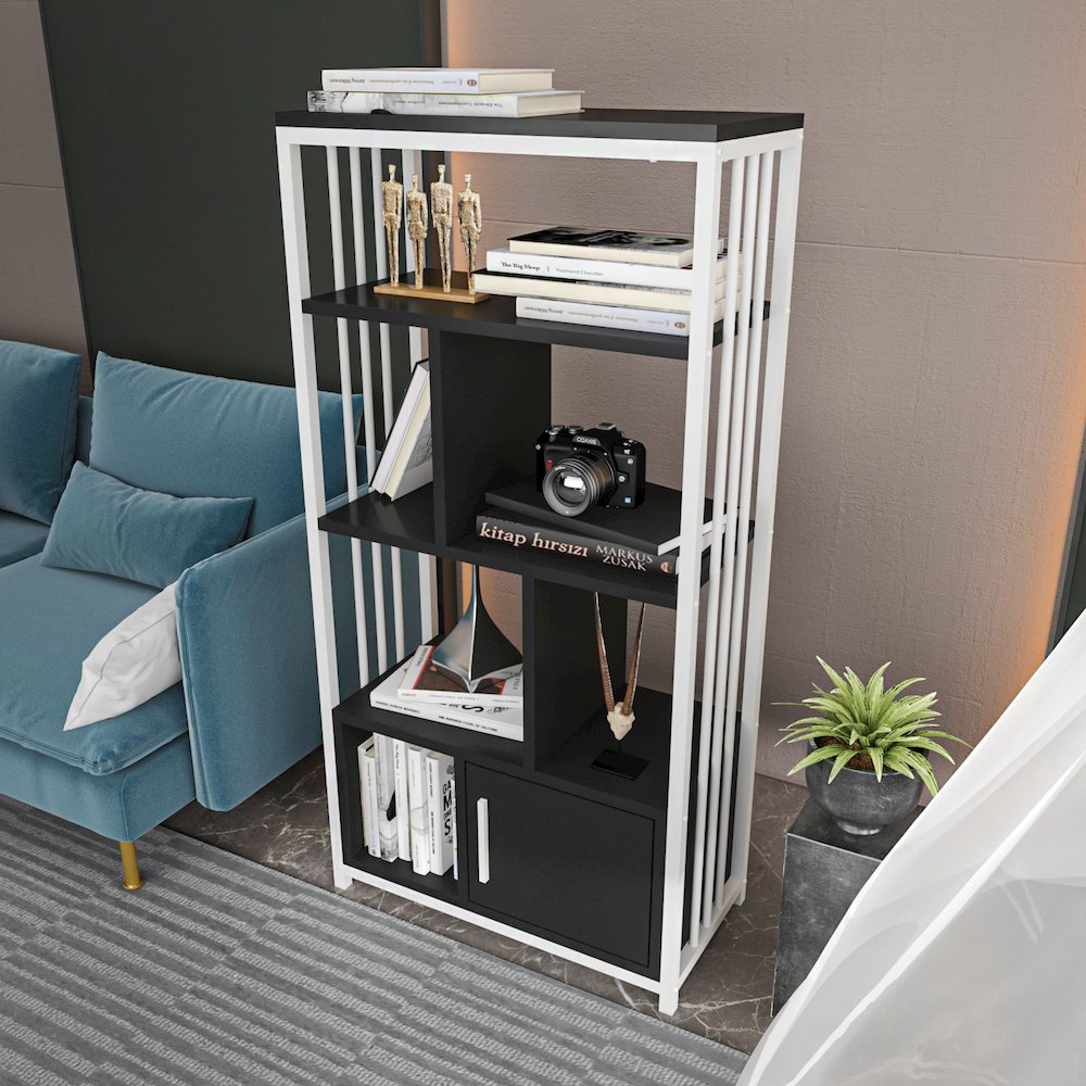 Valero Bookcase White Anthracite. Picture 4