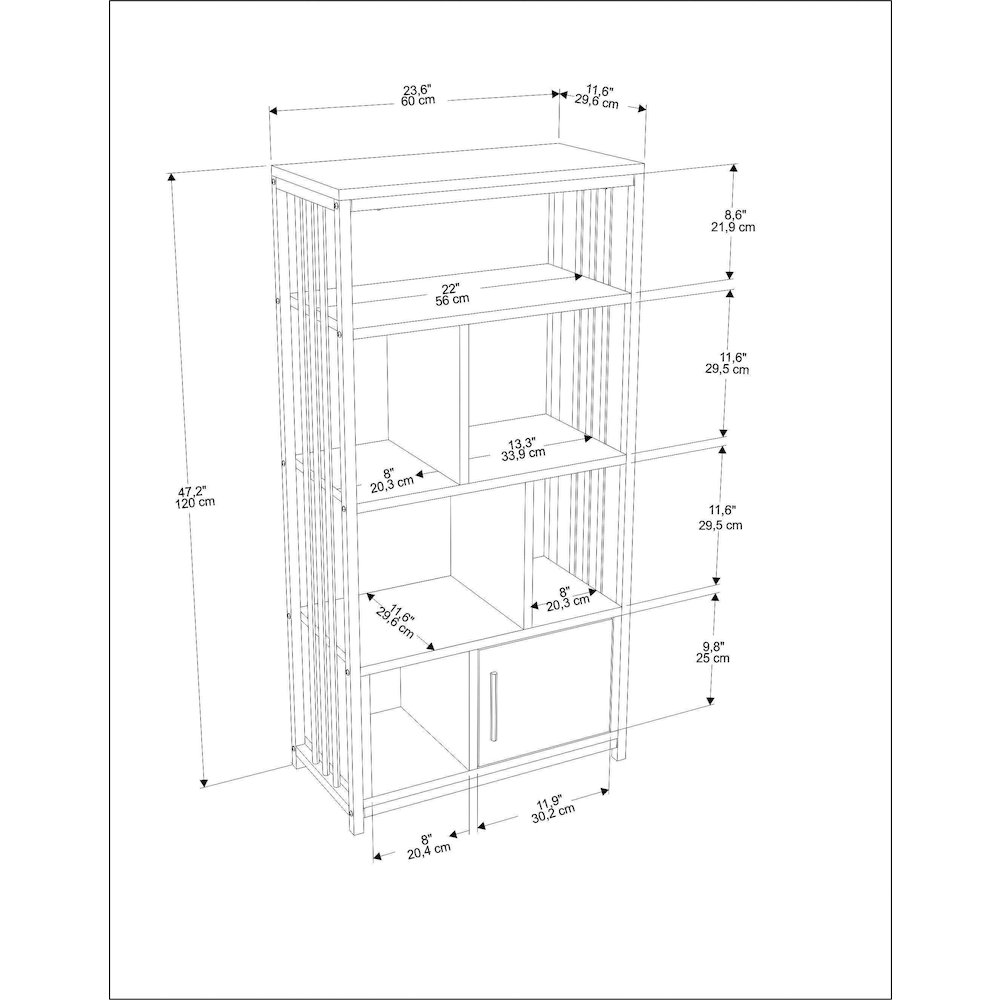 Valero Bookcase White Anthracite. Picture 6
