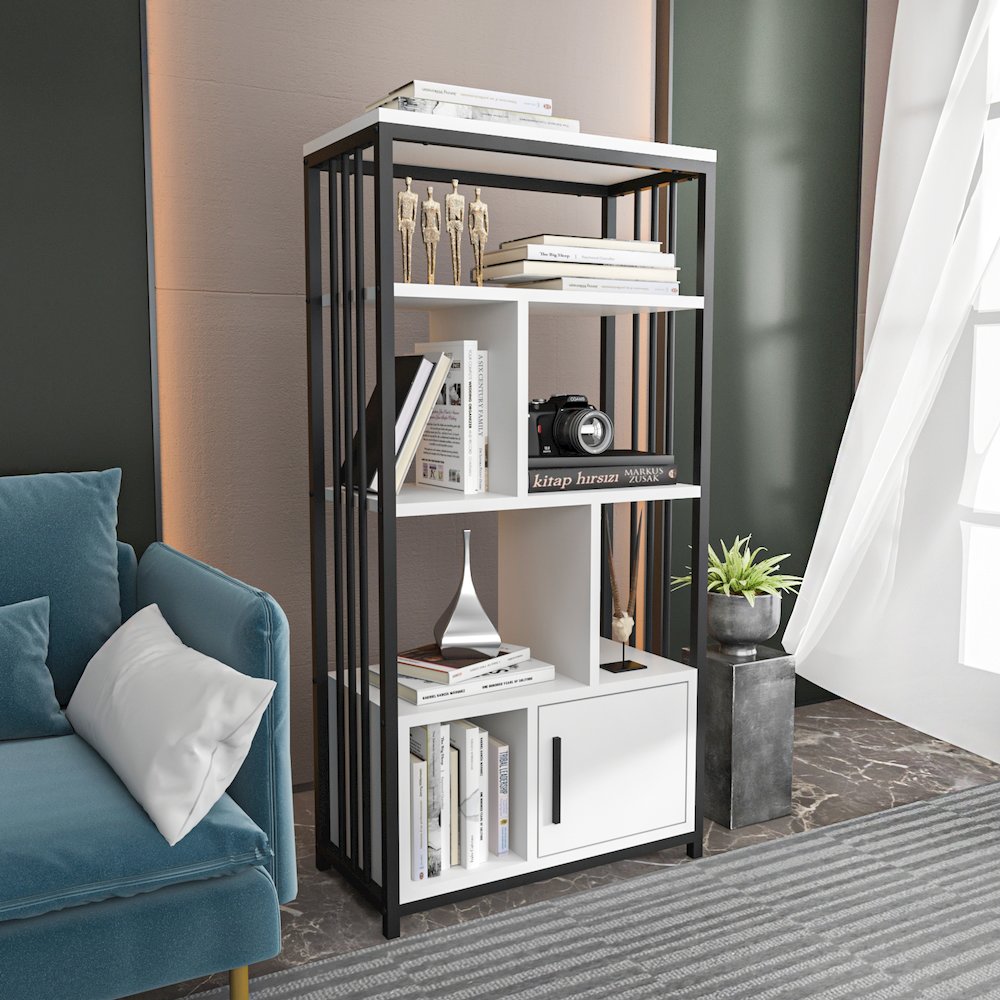 Valero Bookcase Black White. Picture 3
