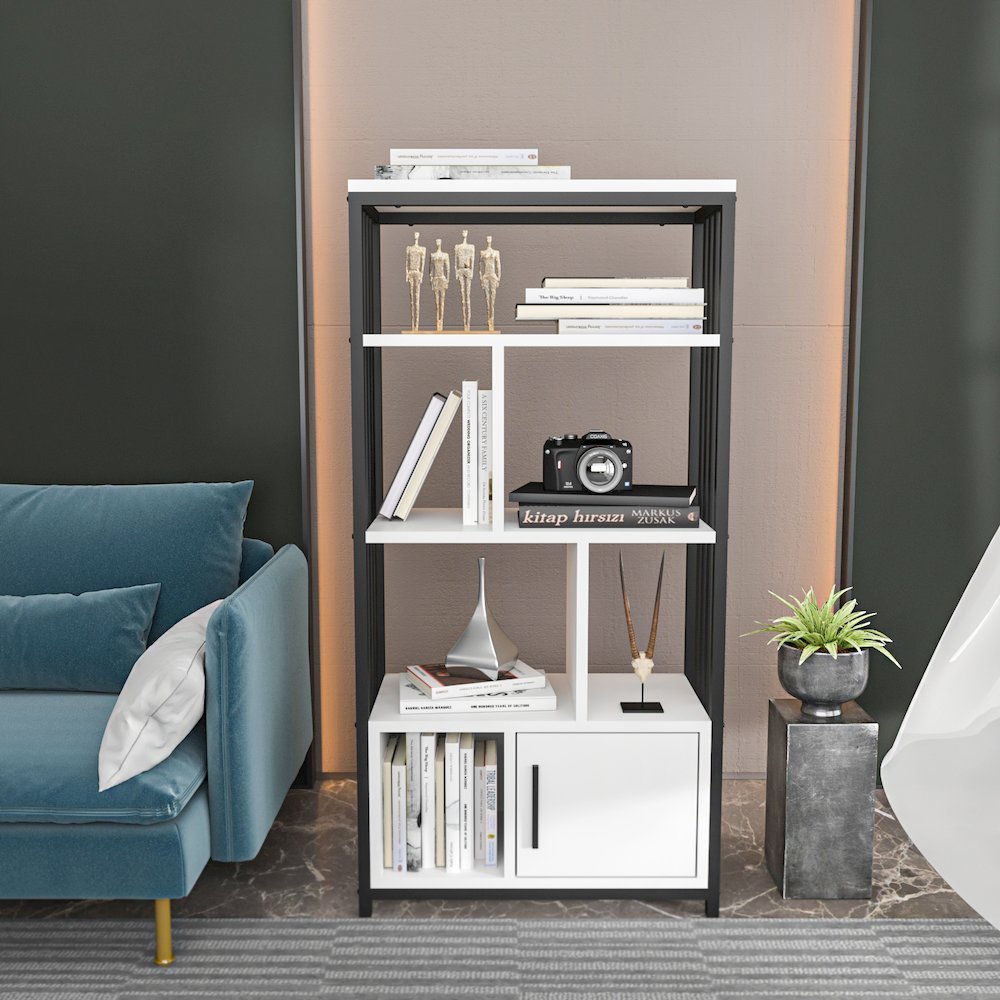 Valero Bookcase Black White. Picture 4