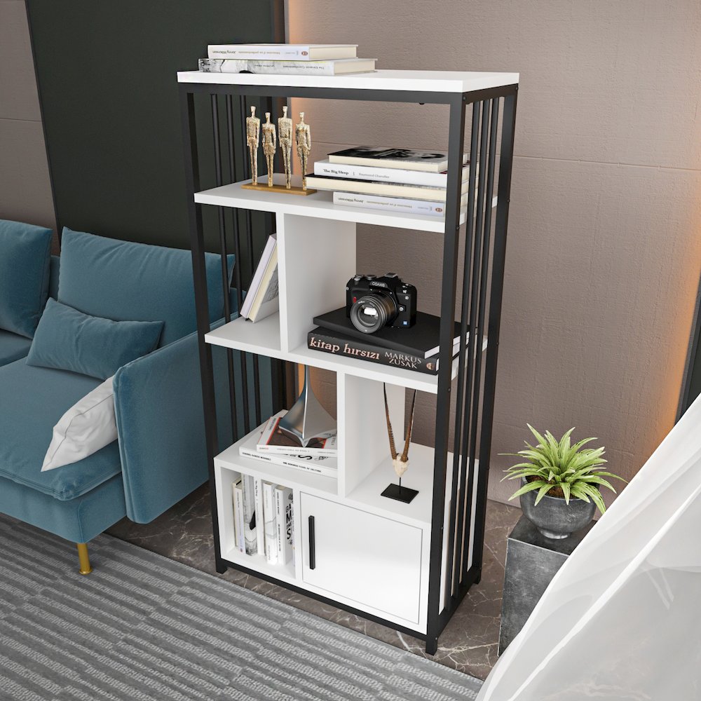 Valero Bookcase Black White. Picture 5