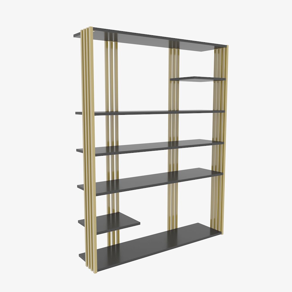 Jeni Bookcase Anthracite Gold. Picture 2