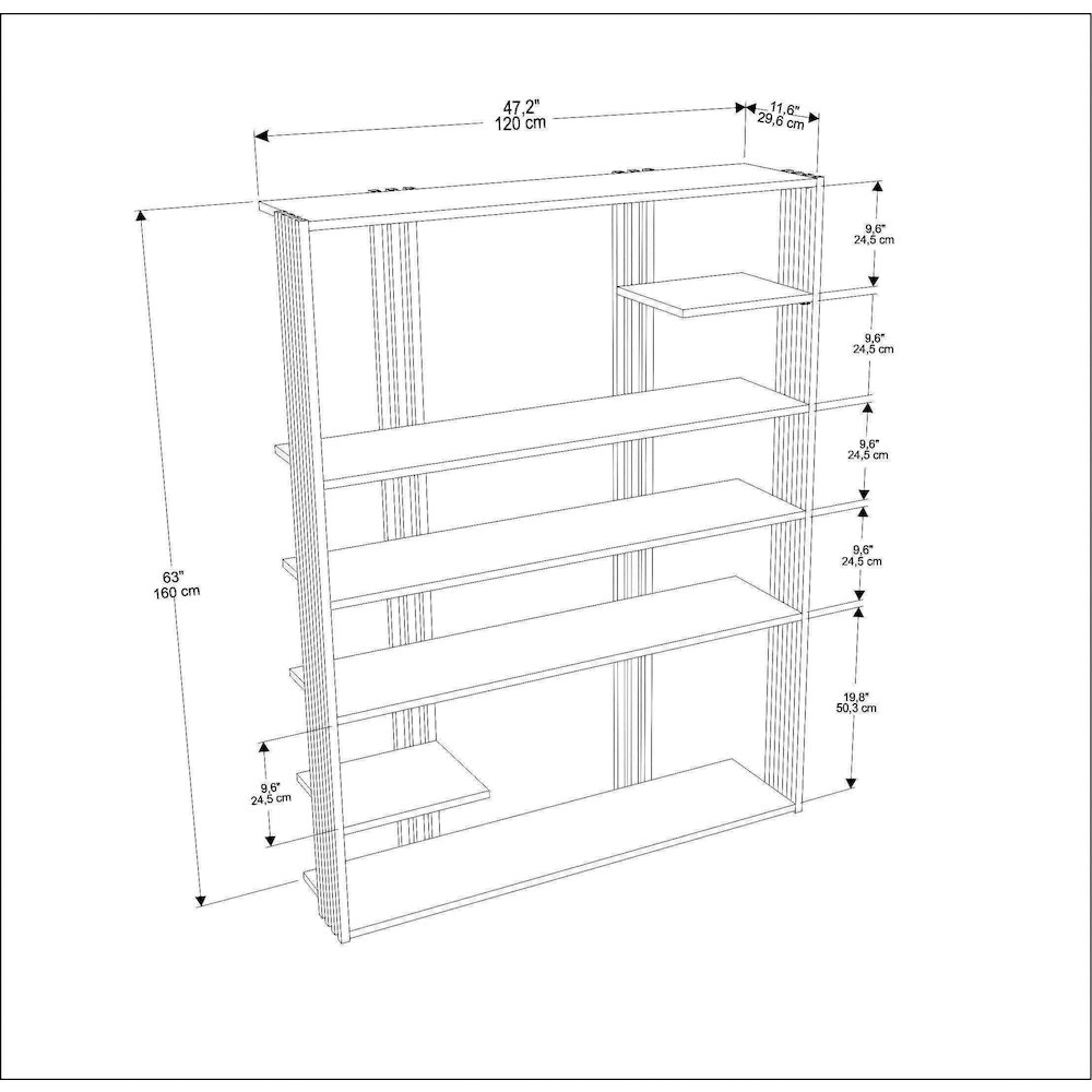 Jeni Bookcase Anthracite Gold. Picture 6