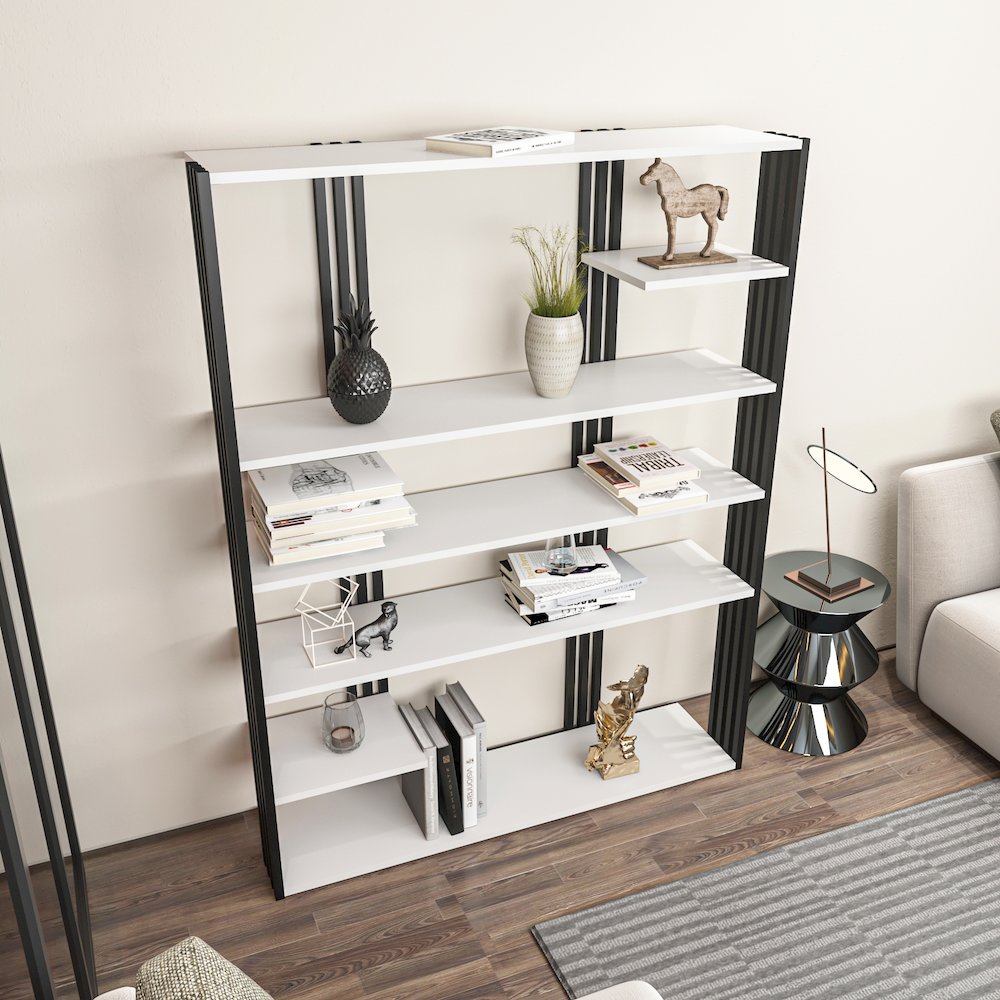 Jeni Bookcase White Black. Picture 5