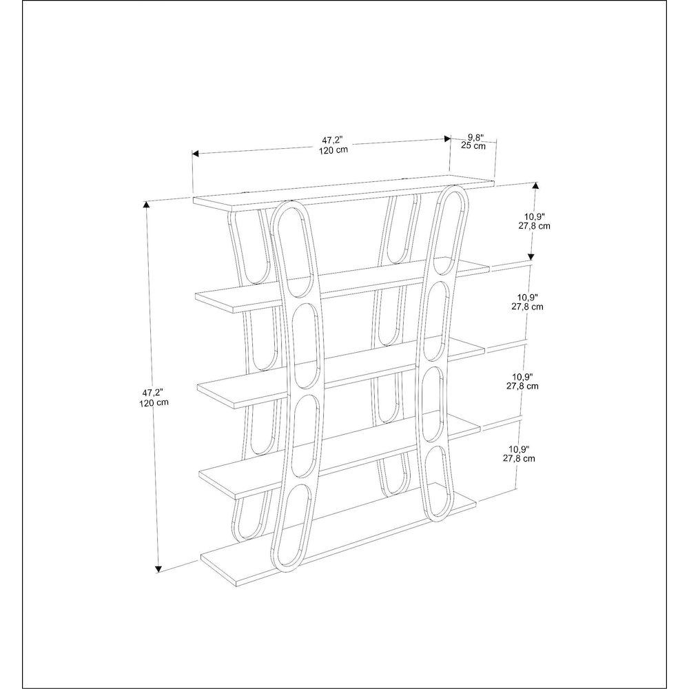 Adar Bookcase White And Gold. Picture 6