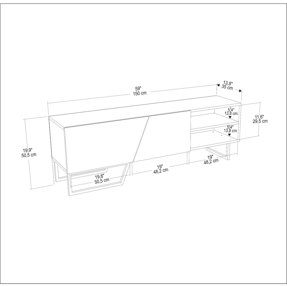 Denasse Tv Stand White Ephesus Marble Gold. Picture 6