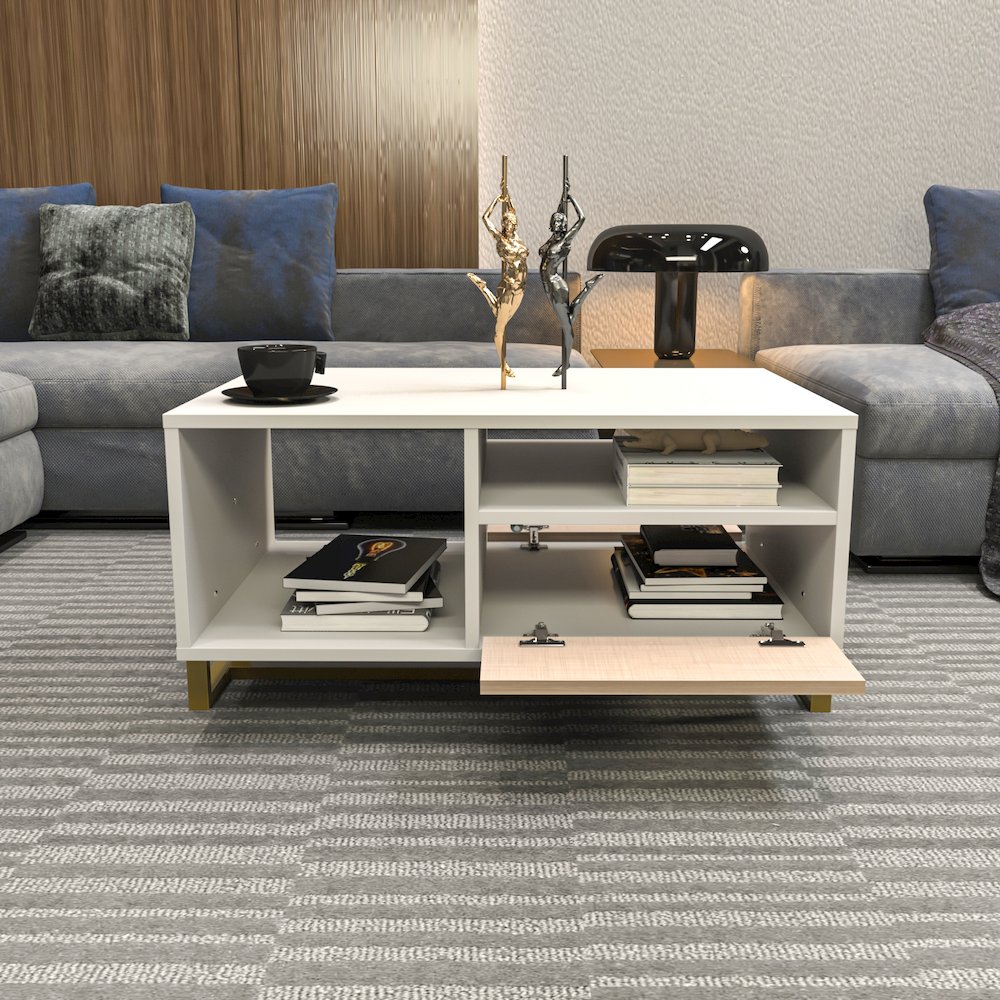Utopia Coffee Table White Beige. Picture 6