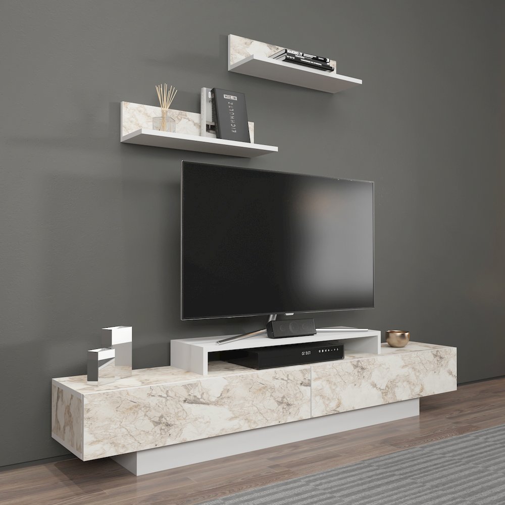 Lusi Tv Stand - Ephesus White. Picture 3